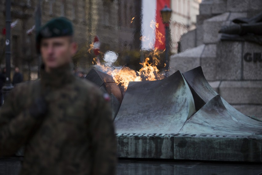 Święto Niepodległości 2017 na placu Matejki w Krakowie