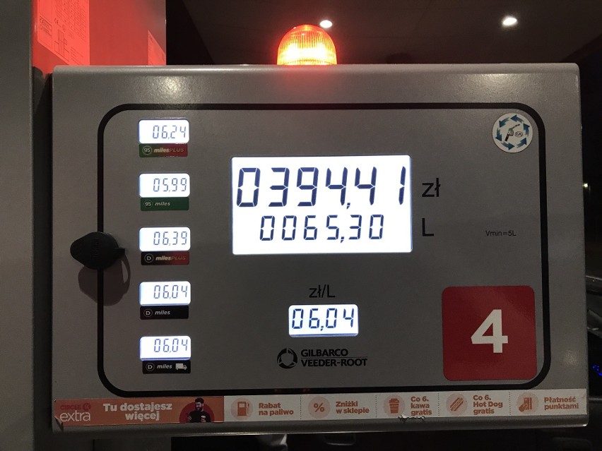 Ceny paliw na kilku stacjach w Słupsku w dniu 2 listopada...