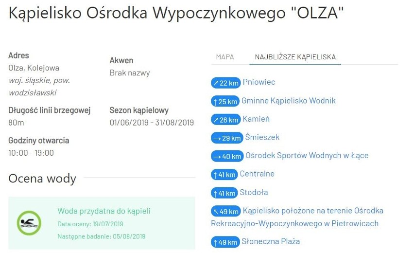 Jakość wody w kąpieliskach woj. śląskiego. Była kontrola sanepidu. Sprawdź WYNIKI