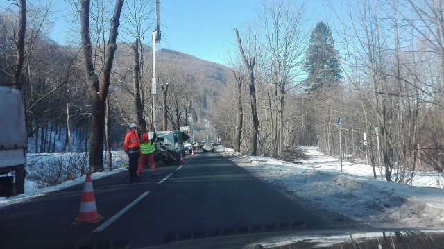 Trwają prace na drodze z Ustronia do Wisły, trzeba liczyć się z utrudnieniami