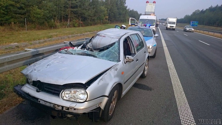 Wypadek na A4. Kierowca zasnął za kierownicą (zdjęcia)