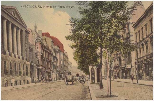 Ulica Warszawska w Katowicach na przedwojennych pocztówkach