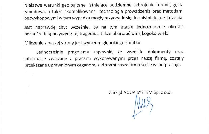 Wybuch gazu w Szczyrku: Oświadczenie Aqua System w związku z tragedią przy ul. Leszczynowej. Firma prowadziła prace w tym miejscu 
