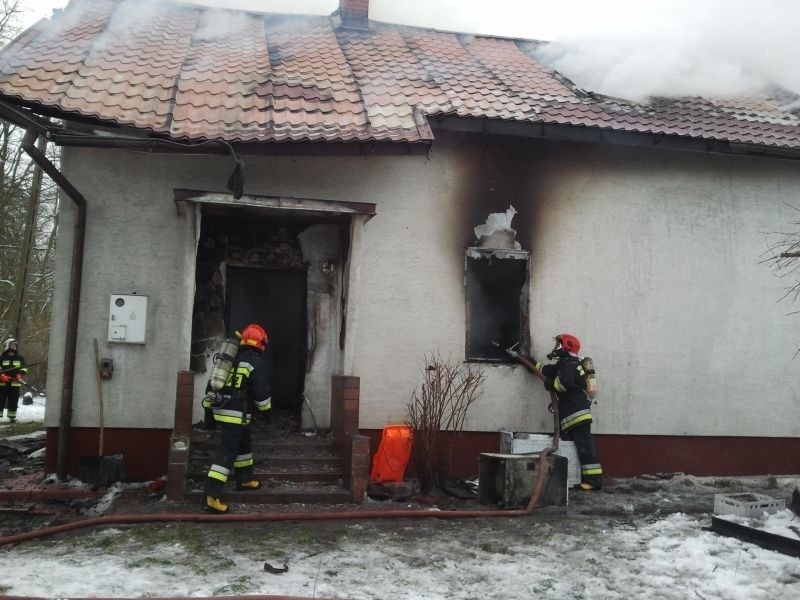 Pożar domu w Ksanach