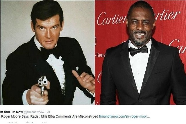 Roger Moore/Idris Elba (fot. screen z Twitter.com)