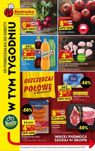 Oferta promocyjna w Biedronce od poniedziałku, 27 kwietnia...