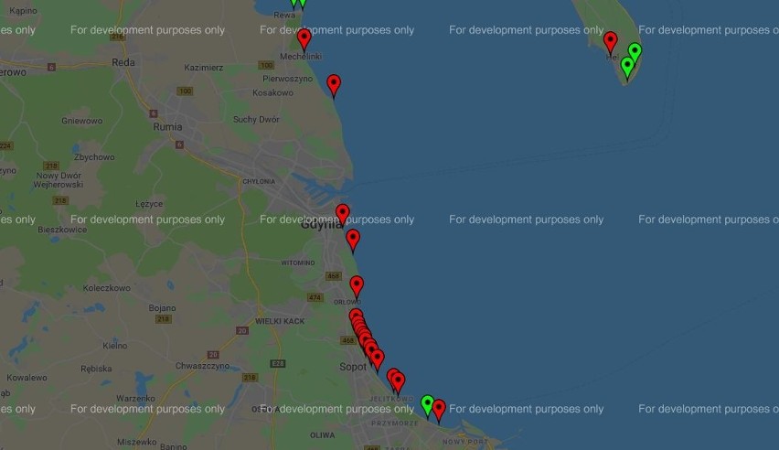 Sinice w Bałtyku 30.07.2018 Mapa online: Kąpieliska otwarte...