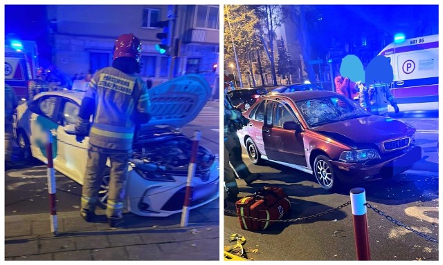 Na Sienkiewicza w Białymstoku zderzyły się volvo i toyota. Jedna osoba trafiła do szpitala