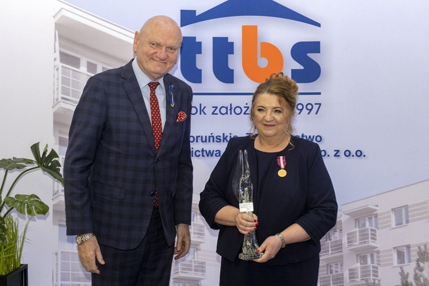 Prezydent Michał Zaleski i Beata Żółtowska, prezes TTBS - w...