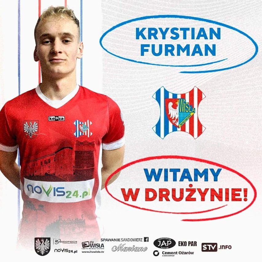 3 liga. Krystian Furman został wypożyczony z Siarki Tarnobrzeg do Wisły Sandomierz. To kolejny transfer do zespołu Roberta Chmury