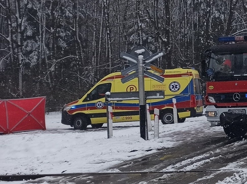 Tragedia na przejeździe kolejowym w Hucie Deręgowskiej w powiecie niżańskim. W zderzeniu busa z pociągiem towarowym zginęły dwie osoby