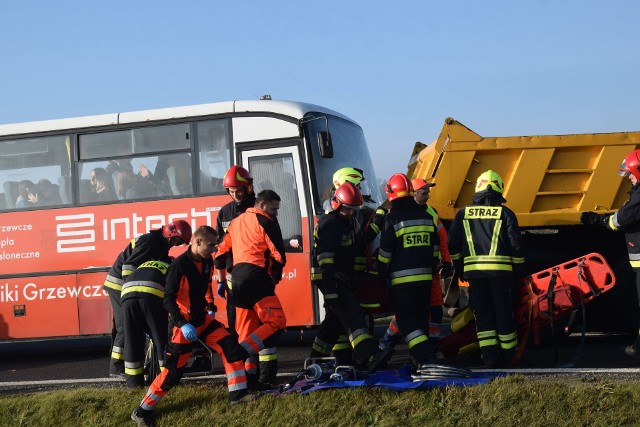 Wypadek autokaru z młodzieżą w Zawierciu - ćwiczenia