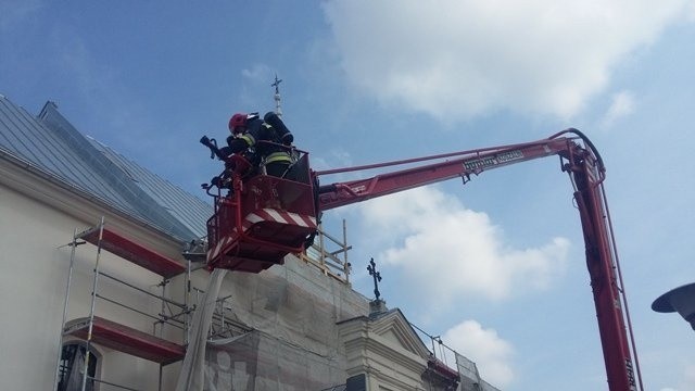 Podczas strażackich ćwiczeń w Kazimierzy Wielkiej