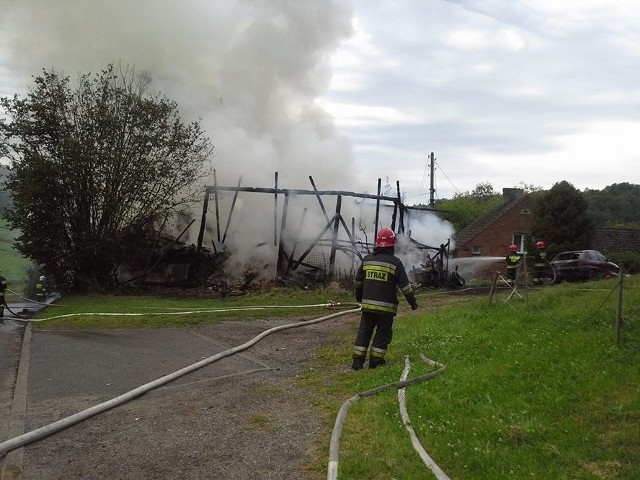 Przy ulicy Staffa w Pszowie spłonęła stodoła