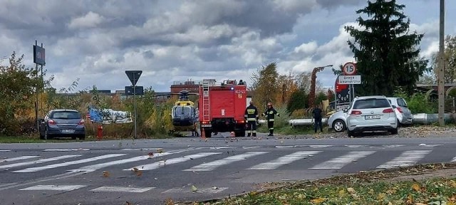 Śmigłowiec LPR lądował na ul. Inflanckiej we Wrocławiu 22.10.2021