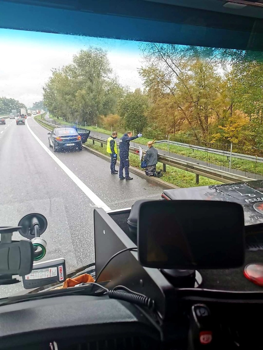 Interwencja policji na autostradzie....