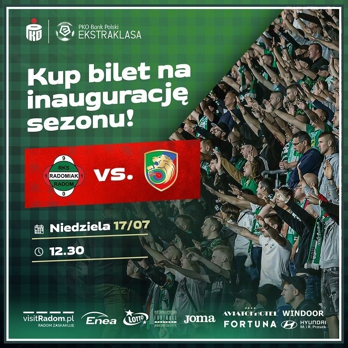 Rusza sprzedaż biletów na niedzielny mecz piłkarzy Radomiaka Radom z Miedzią Legnica w PKO BP Ekstraklasie!