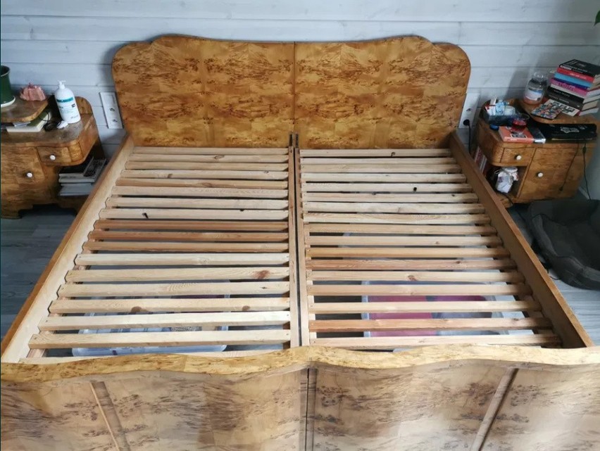 Co? Odnowiona sypialnia komplet mebli vintage drewno...