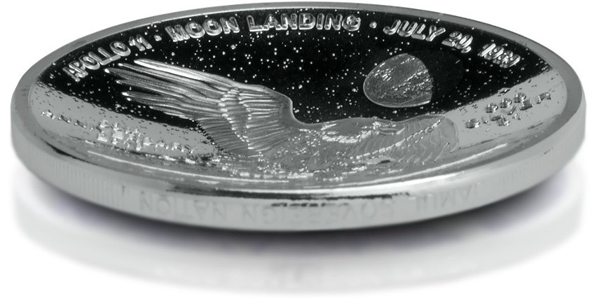 Wybito monetę z okazji 50. rocznicy lądowania na Księżycu....