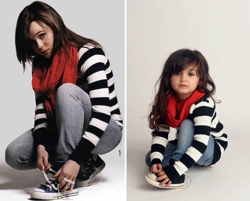 Ashley Larson fotografuje swoją 3-letnią córkę naśladującą...