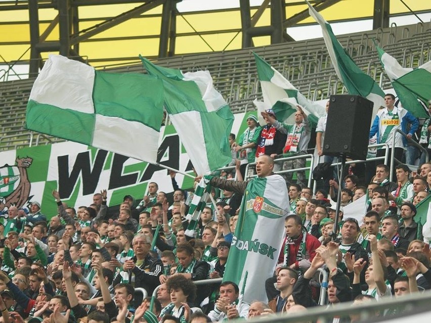 Kibice na meczu Lechia - Zagłębie