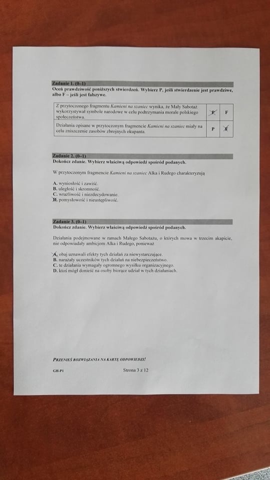 Egzamin gimnazjalny 2019 POLSKI