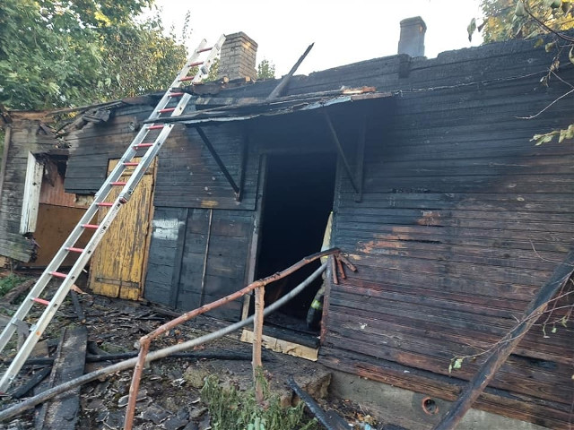 Bielsk Podlaski. Pożar przy ul. Brańskiej. Dom spłonął całkowicie