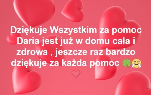 Daria z Zabrza zaginęła. Policjanci szukają zaginionej Darii. Nastolatka wyszła z domu 23 października ok. godziny 22:00. Siostra poinformowała, że Daria już się odnalazła.