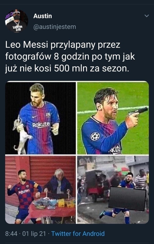 Memy o Leo Messim, który pozostaje bez kontraktu z FC...