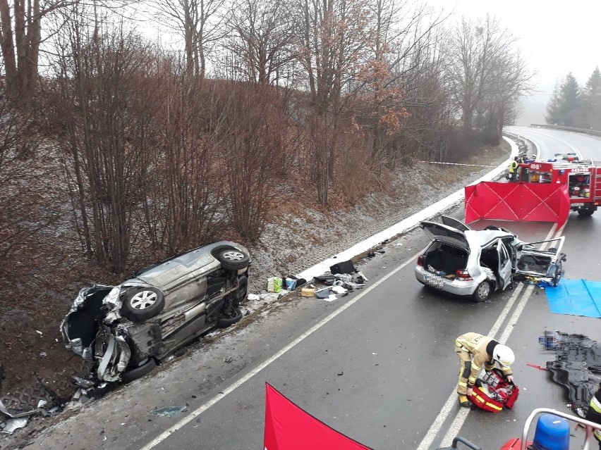 Śmiertelny wypadek w Żukowie 31.01.2019. Czołowe zderzenie...