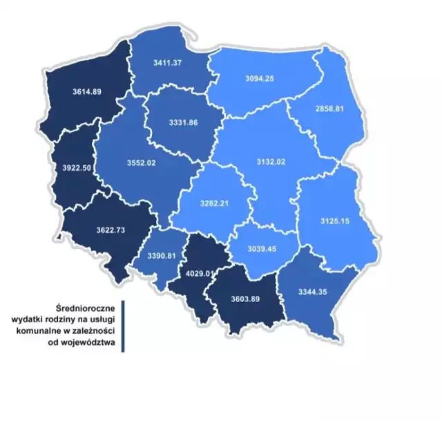 Ranking 2020 - Wydatki mieszkańców na usługi komunalne w miastach powiatowych