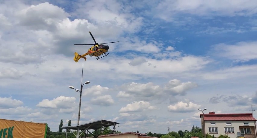 Wypadek motocyklisty w Szczekocinach. Lądował LPR....