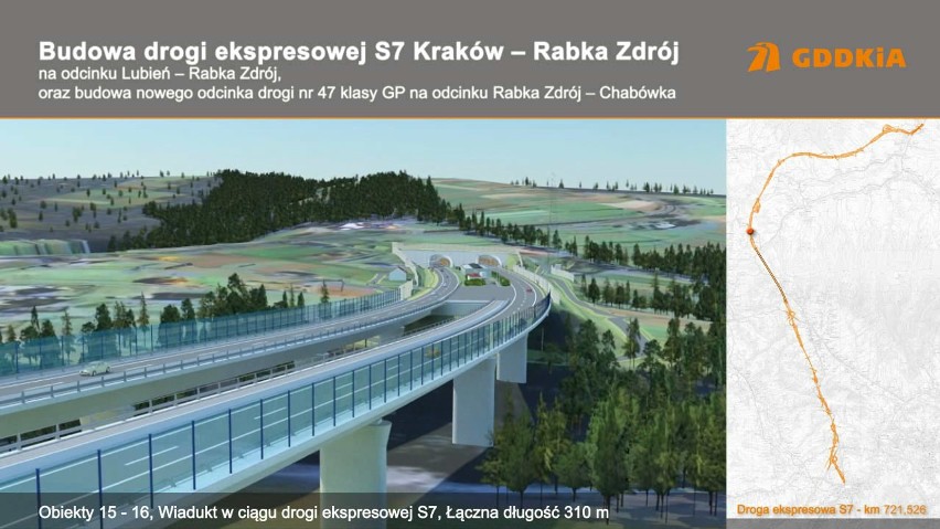 DTŚ Katowice nadzoruje remont "zakopianki". Na trasie S7 powstanie tunel przez masyw Lubonia Małego