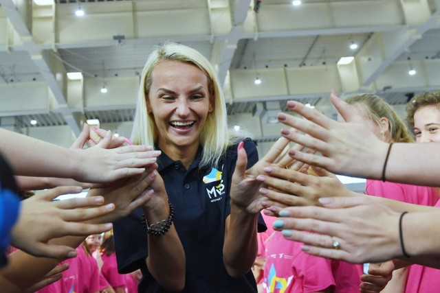 12.10.2018 poznan lg mistrzynie w szkolach otylia jedrzejczak, justyna swiety,  julia michalska, oktawia nowacka, iwona guzowska, alicja tchorz. glos wielkopolski. fot. lukasz gdak/polska press