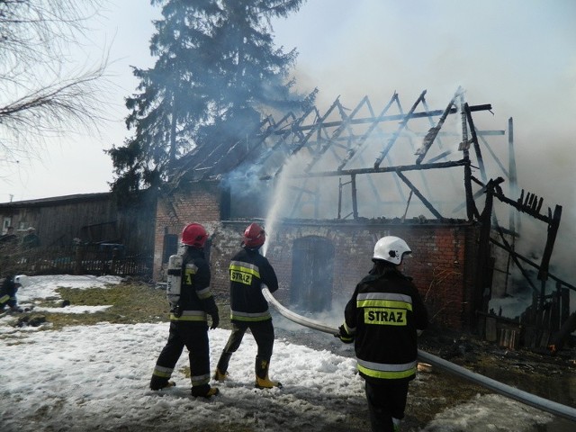 Palił się budynek w Nożynie