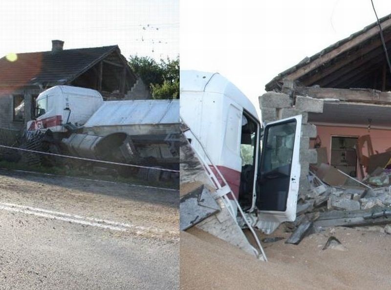 TIR zrujnował dom w Czermnie.