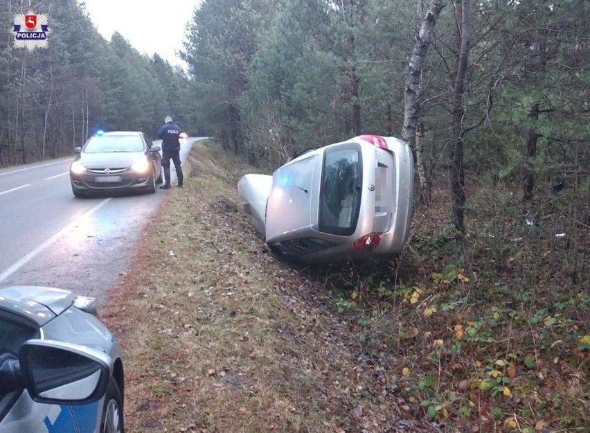 Pechowy złodziej z Tomaszowa Lubelskiego. Ucieczkę zakończył w rowie. Zobacz zdjęcia