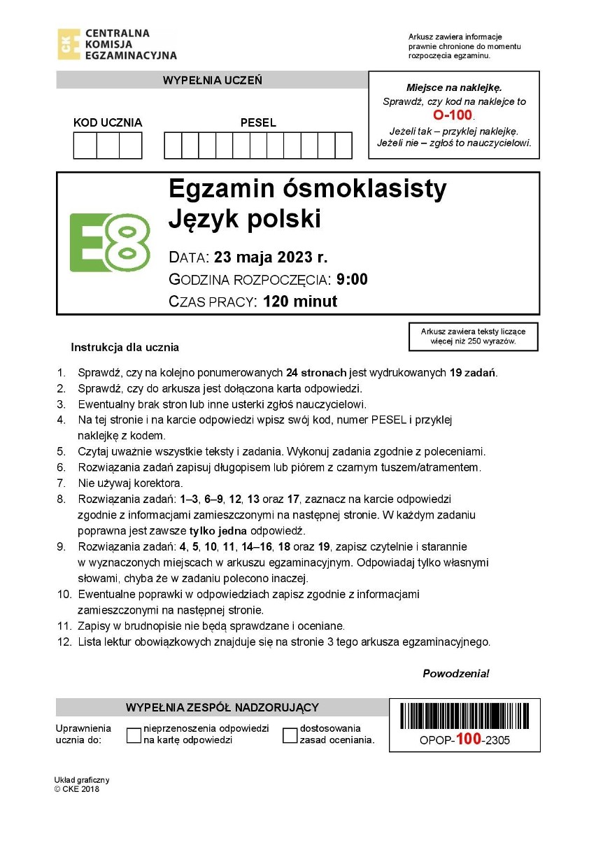 Egzamin ósmoklasisty 2023: język polski. Mamy ODPOWIEDZI I ARKUSZE. Sprawdź, co było na egzaminie z języka polskiego!