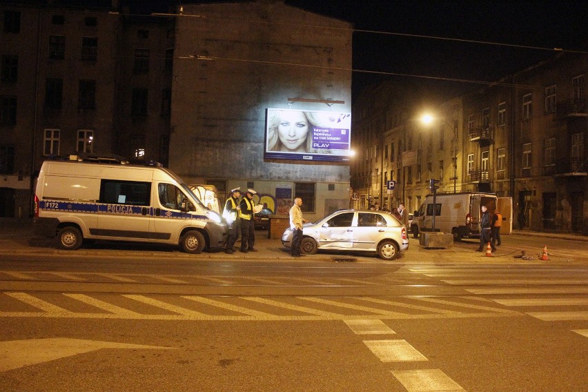 Wypadek na skrzyżowaniu ulic Kilińskiego i Jaracza w Łodzi