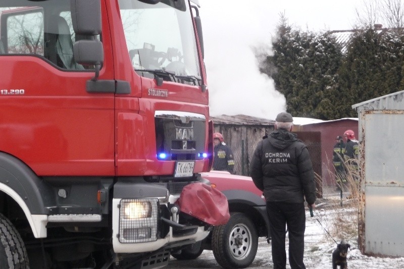 Pożar garażu w Kielcach