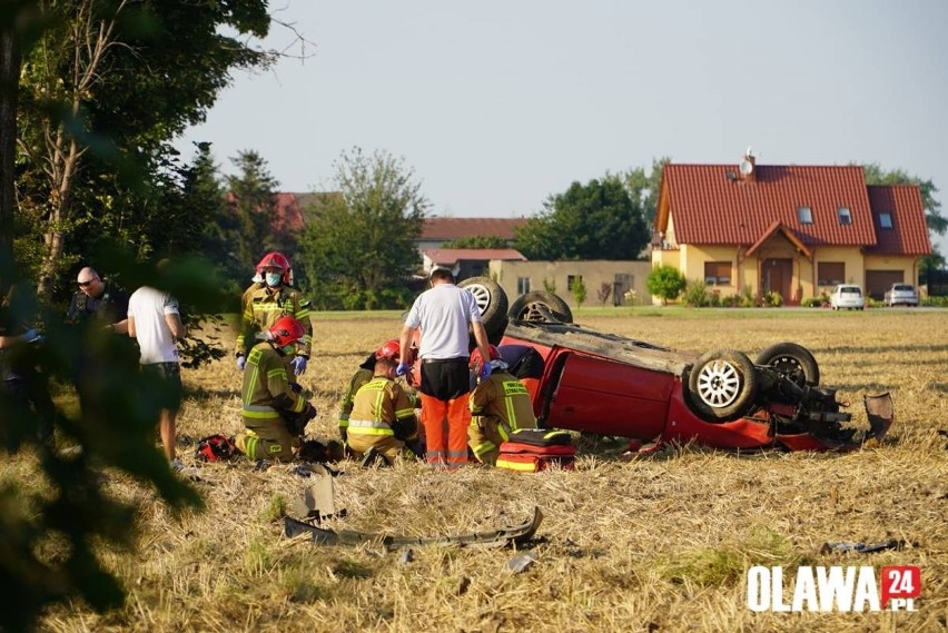 Groźny wypadek na drodze Oława - Strzelin. Jedna osoba ranna