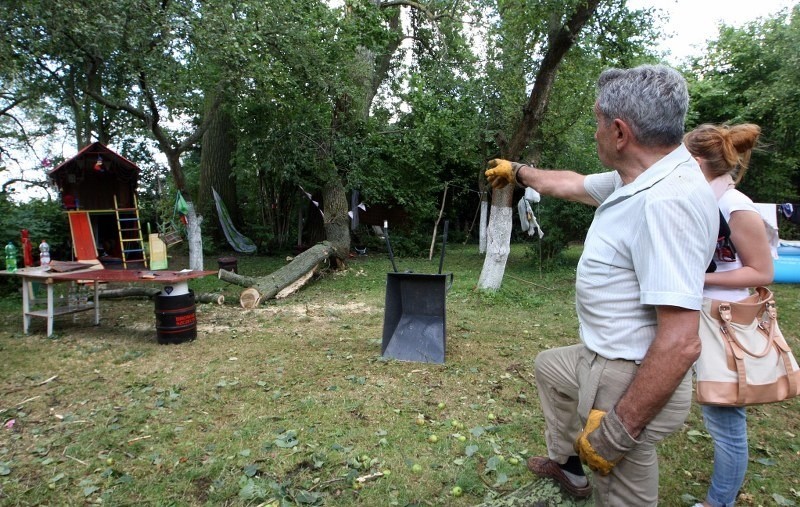 Wiatr powalił drzewo na ul. Przestrzennej