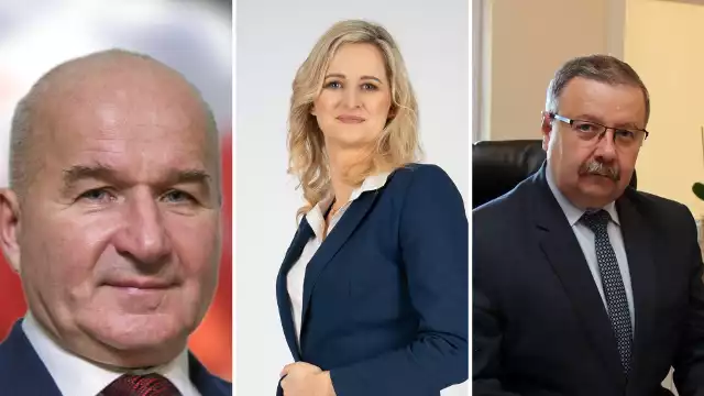 Kandydaci na wójta gminy Żyraków. Od lewej: Robert Moskal, Elżbieta Drąg, Marek Rączka