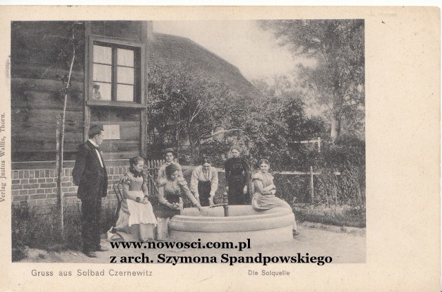 Solanki w Czerniewicach na pocztówce, która została wysłana z Czerniewic w czerwcu 1909 roku.