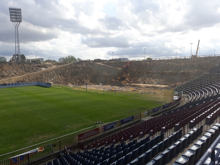 Stadion Pogoni w budowie - 17 lipca 2019