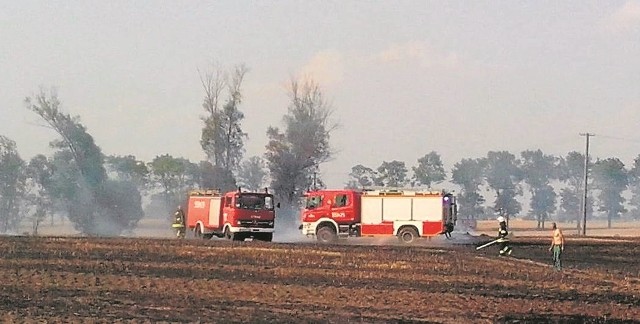 Podczas wtorkowego pożaru w Cymbarku (gmina Wąbrzeźno) spłonęło osiem hektarów słomy. Uszkodzona została również prasa rolnicza. Starty wyceniono na ponad 15 tys. zł