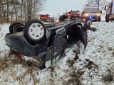 Wypadek na DK 91 w Borkach. Zderzenie samochodu osobowego z ciężarówką ZDJĘCIA