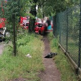 Wypadek w Radlinie. Samochód uderzył w drzewo. Czterech pasażerów trafiło do szpitala. Lądował śmigłowiec LPR. Droga zablokowana