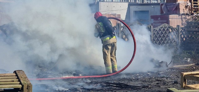 Pożar przy ulicy Szczecińskiej w Koszalinie.