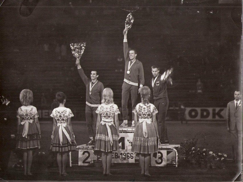 ME'66. Od lewej Badeński, Grędziński i Manfred Kinder (RFN)